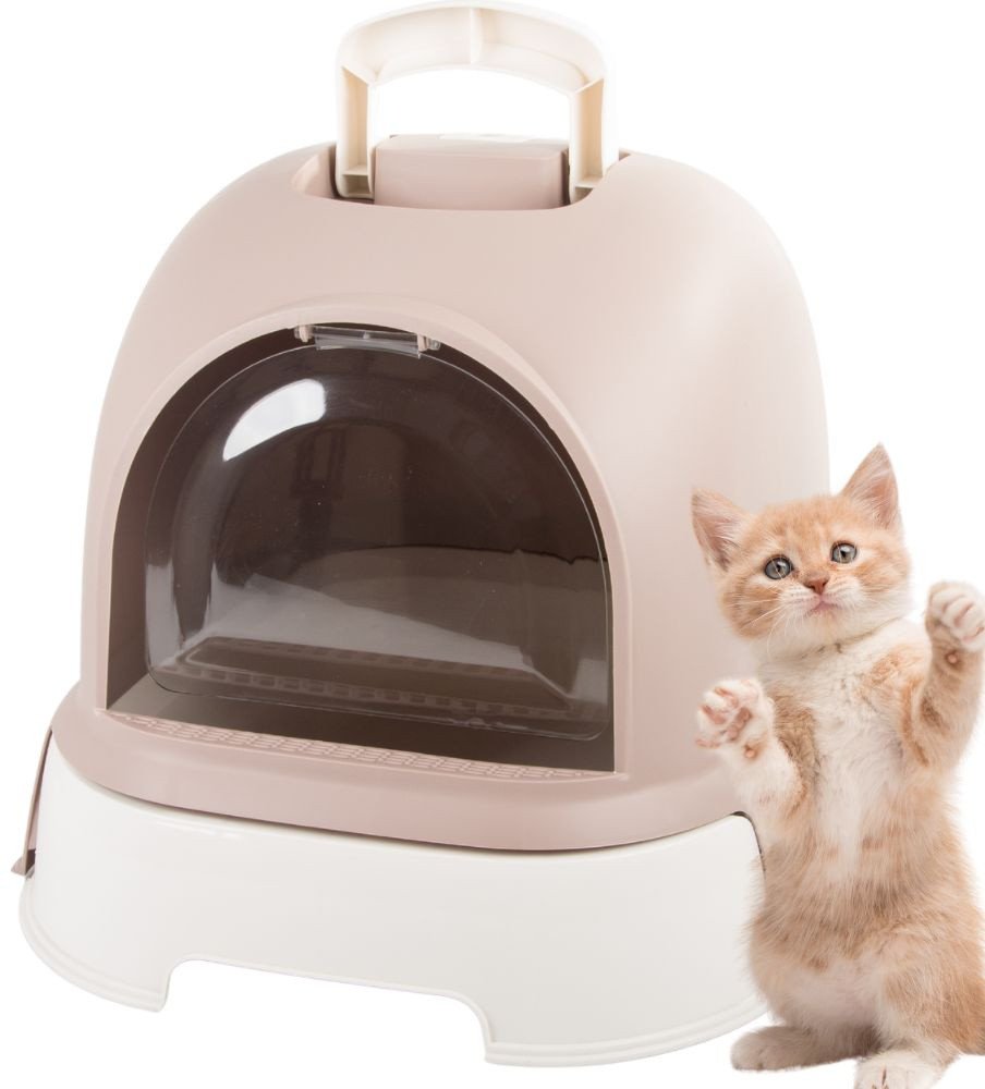 Kuweta dla kota duża zamknięta na żwirek łopatka wytrzymała wysuwana