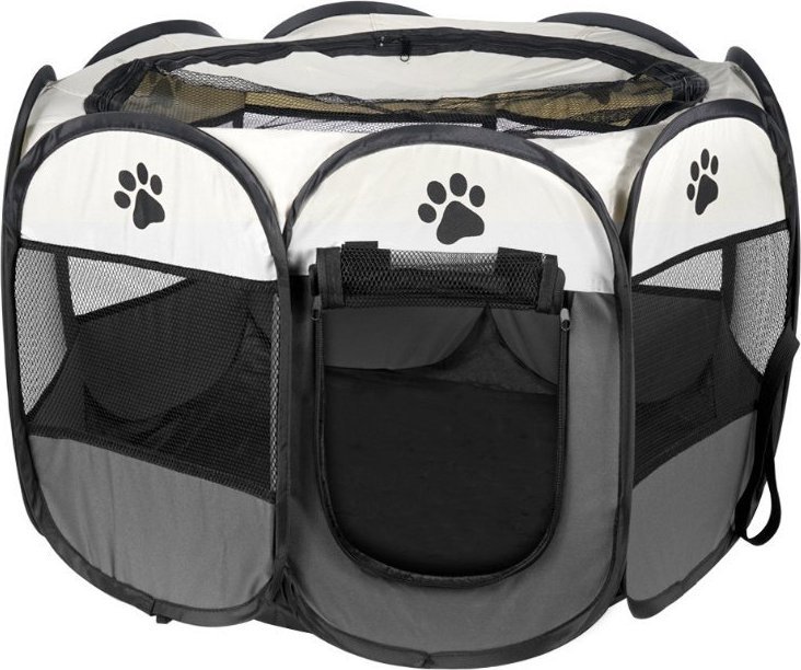 Triton SKŁADANY KOJEC LEGOWISKO KLATKA DLA PSA KOTA - SZARY 74x74x43cm