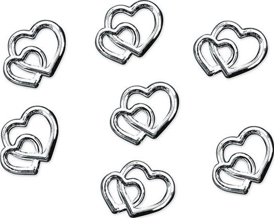 Party Deco Aplikacja ozdobna serduszka srebrne uniwersalny