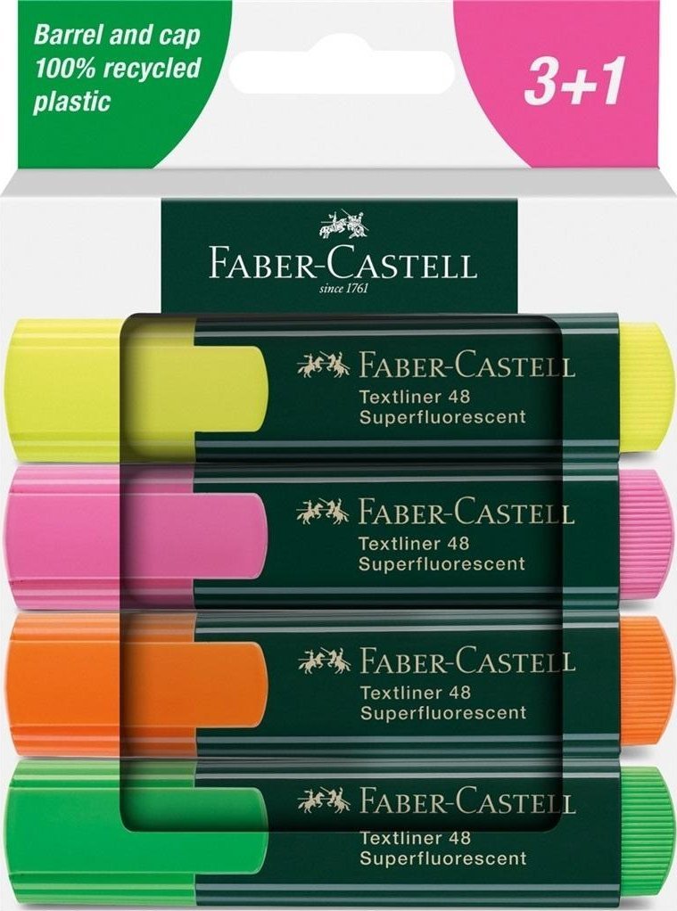 Zakreślacz neonowy 4 kolory FABER CASTELL