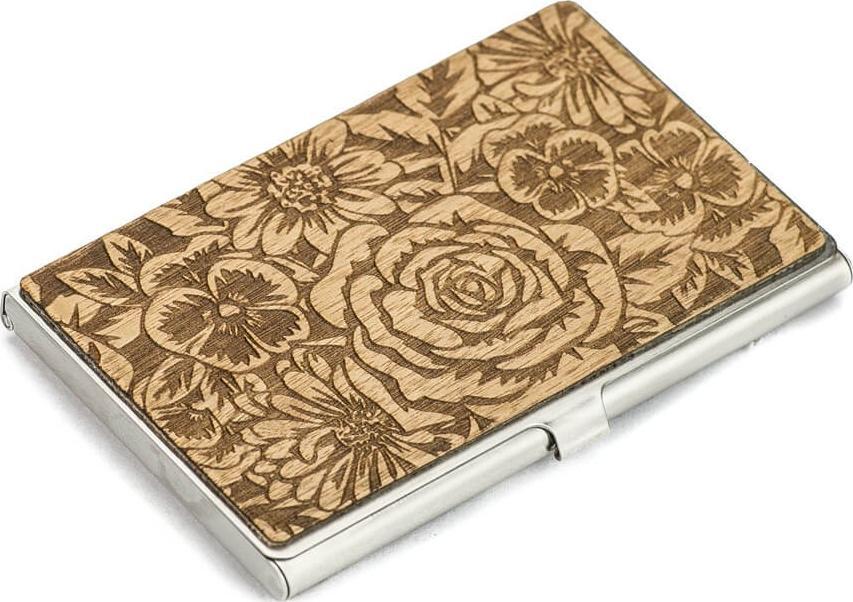 BeWood Drewniany Wizytownik Inox Róża Aniegre