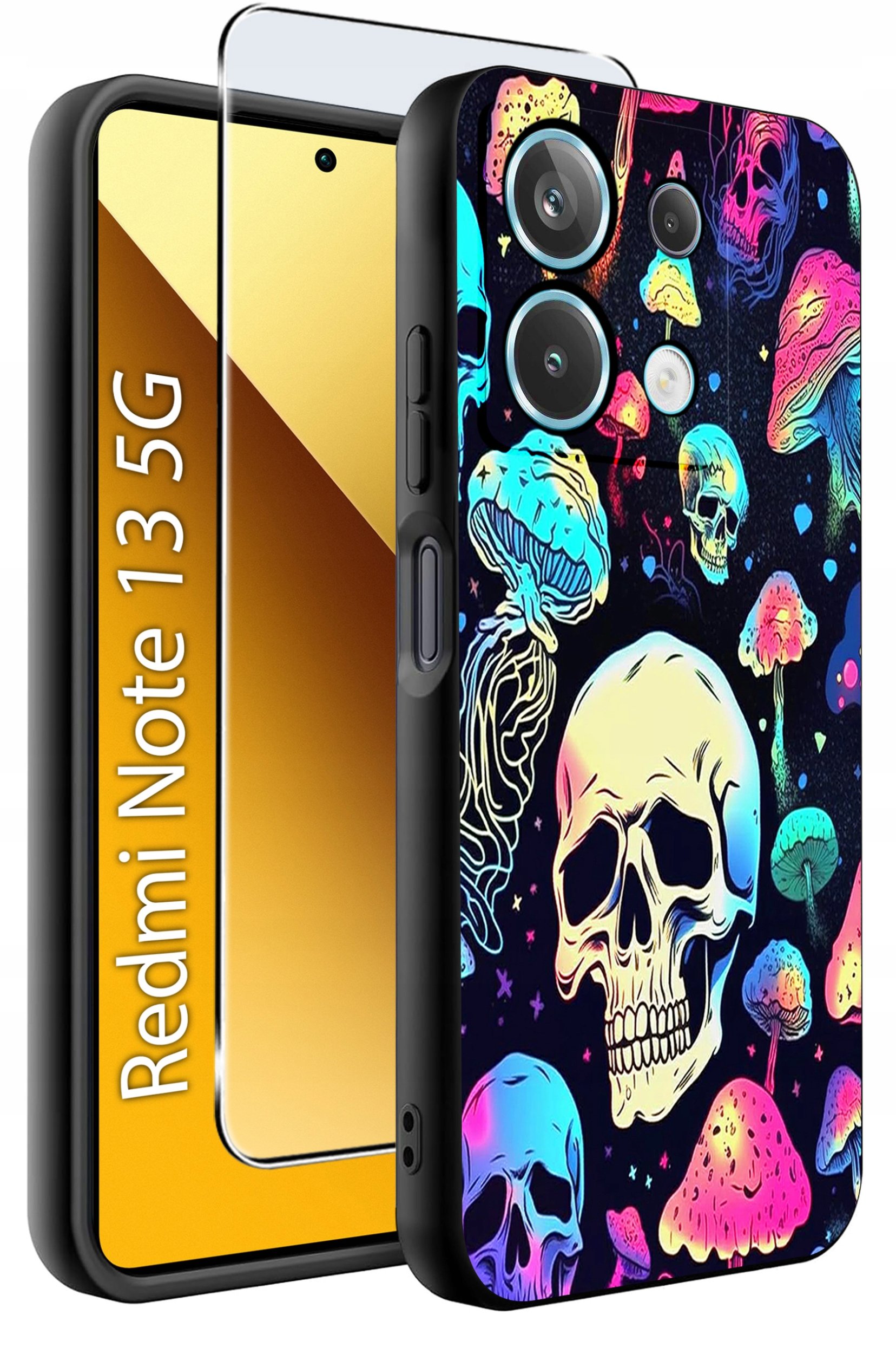 ETUI do Xiaomi Redmi Note 13 5G WZORY |SILIKONOWE MATT CASE +SZKŁO 9H