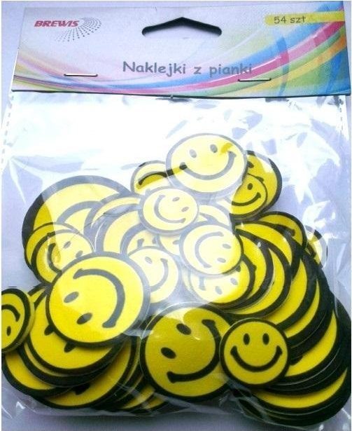 BREWIS Naklejki z pianki uśmiechy 54szt