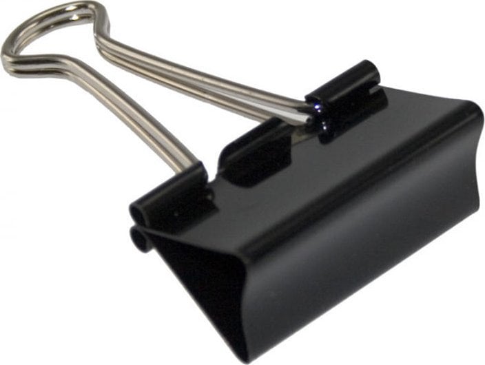 Stickn Papirklemme stål bnt sort 30mm foldback 12stk/pak - (12 stk.)