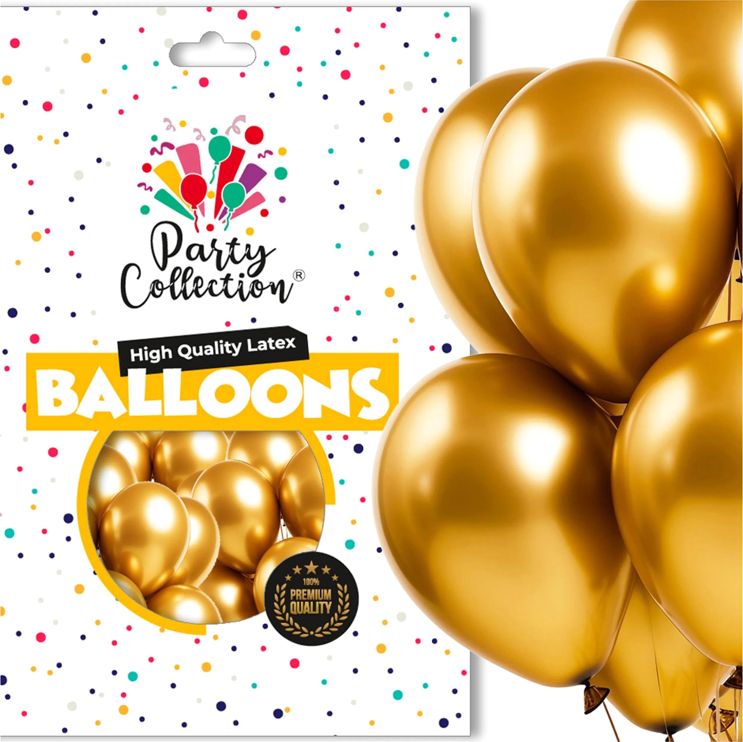 Balony ZŁOTY Chrom Na 18 Urodziny Dekoracje Ślubne Zestaw BALONÓW 50szt