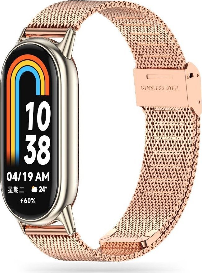 Braders Pasek Milaneseband do Xiaomi Mi Band 8 / 8 NFC Rose Gold