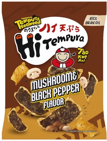Chipsy Hi Tempura, algi nori w tempurze Mushroom & Black Pepper 40g - Tao Kae Noi