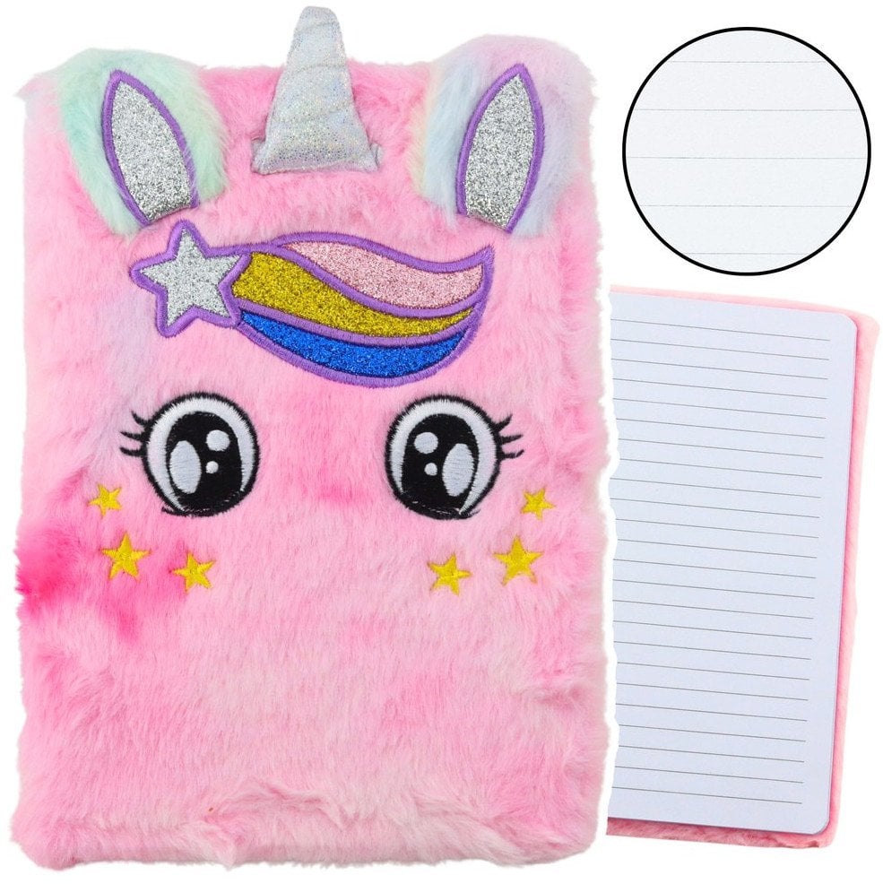 Pluszowy Notatnik W Linie Jednorożec Różowy Tęczowy
