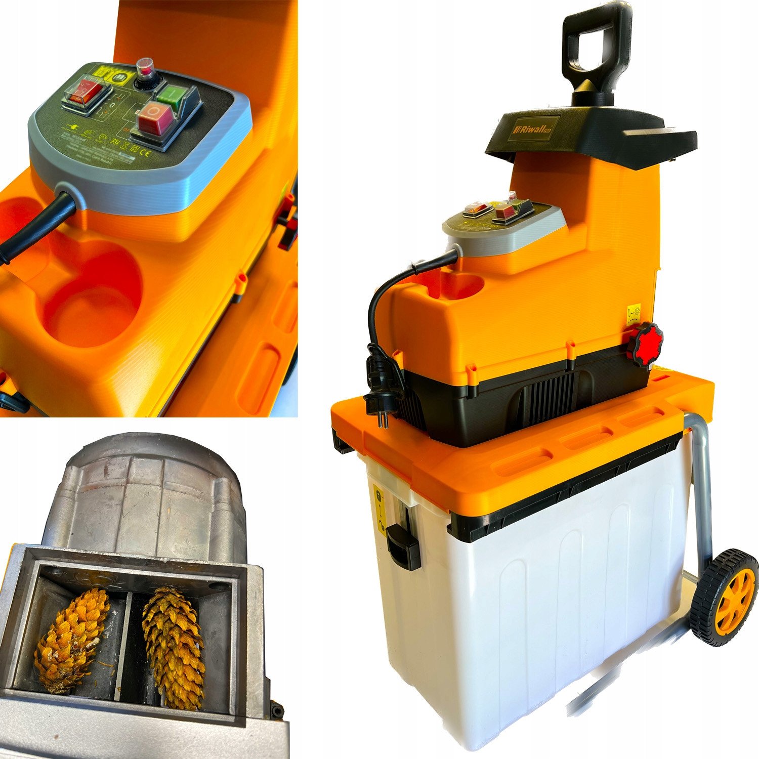 Rozdrabniacz elektryczny do gałęzi Riwall RES3044b 3500W max WALEC SZYSZKA