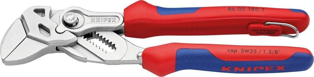 Knipex Szczypce nastawne 1.3/8", 35/180mm chromowane, z uchwytem do mocowania