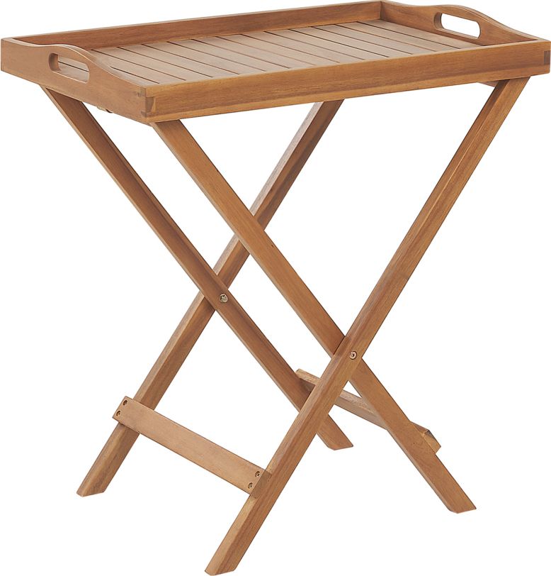 Beliani Stolik ogrodowy drewniany jasny JAVA