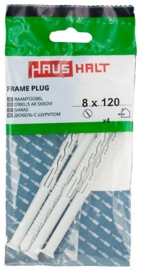 FRAME PLUG WITH SCREW 8X120MM W-KPR 4PC