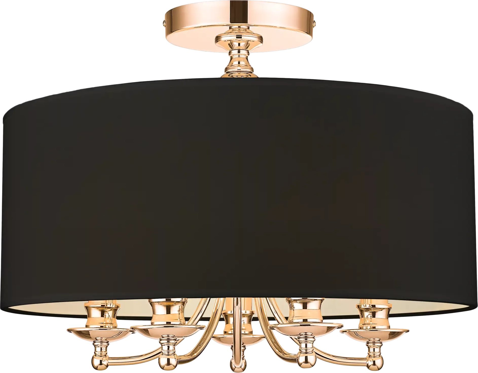 Lampa sufitowa Cosmolight Gabinetowa lampa sufitowa Abu Dhabi okrągła czarna złota