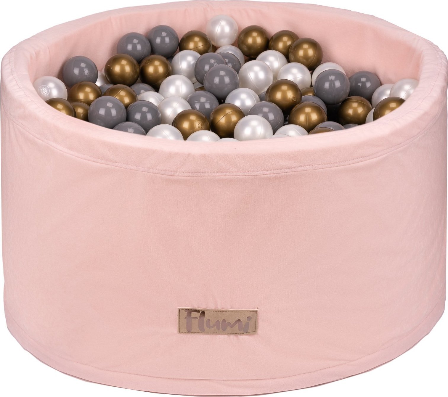 Blomster Suchy basen PUDROWY RÓŻ + PIŁKI ZŁOTE-SZARE-PERŁOWE