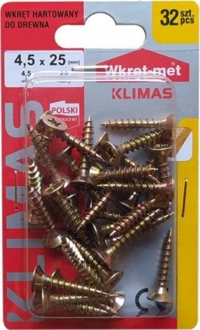 Wkręt-met Wkręty hartowane do drewna 4,5x25mm 32szt PZ2 złote