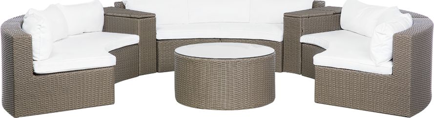 Beliani Zestaw ogrodowy rattanowy 9-osobowy brązowy SEVERO