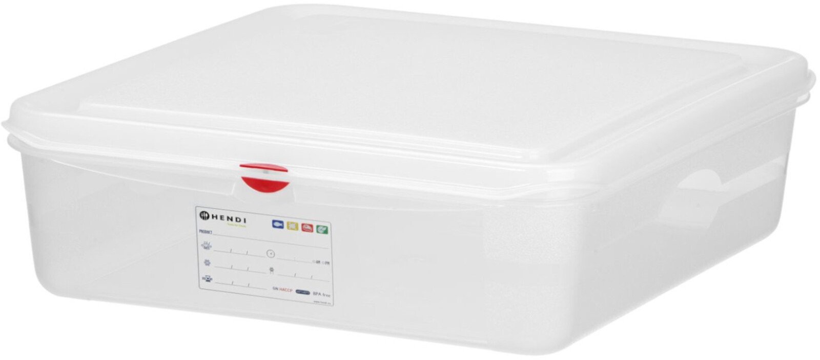 Hendi Pojemnik spożywczy GN 1/1 z etykietą pokrywką 21 l 530x325x150 mm