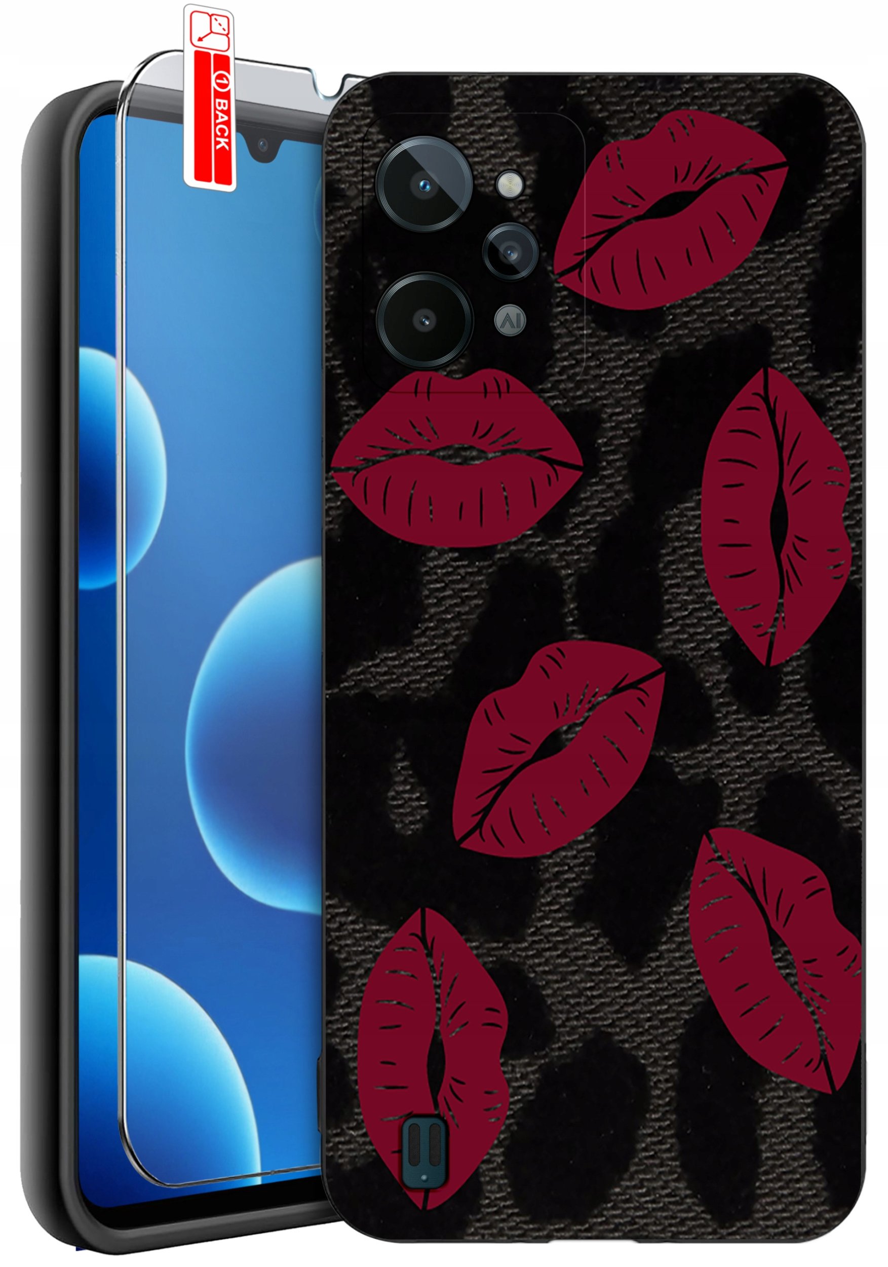 krainaGSM ETUI do Realme C31 | WZORY | SILIKONOWE MATT CASE + SZKŁO 9H