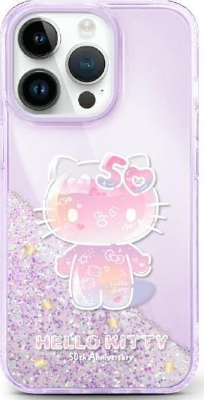 Hello Kitty Hello Kitty HKHCP16SL50PPU iPhone 16 6.1" fioletowy/purple hardcase Liquid Glitter 50TH Anniversary Party
