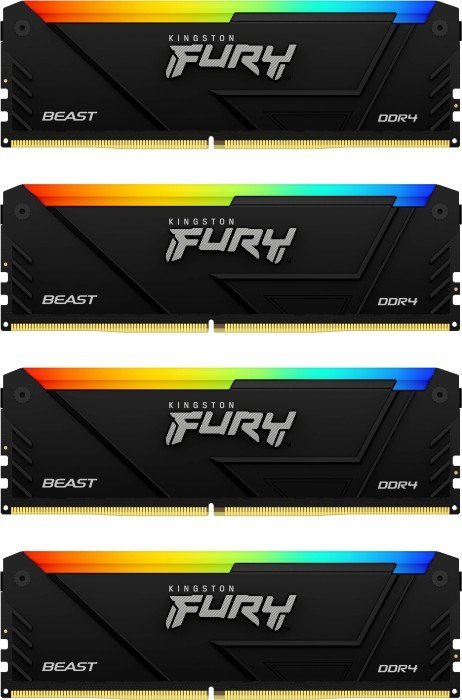 Pamięć Kingston Fury Beast RGB, DDR4, 32 GB, 3600MHz, CL17 (KF436C17BB2AK4/32)