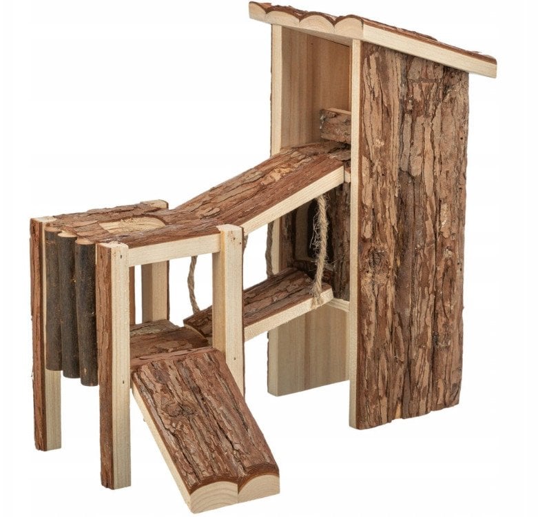 Tjorven, plac zabaw, dla gryzoni, drewno naturalne, 32 x 19 x 29 cm