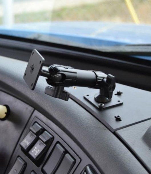 Brodit Aluminiowe podwójne ramię montażowe 251 mm o dużej wytrzymałości z regulacją 360° oraz kwadratową podstawą-202020