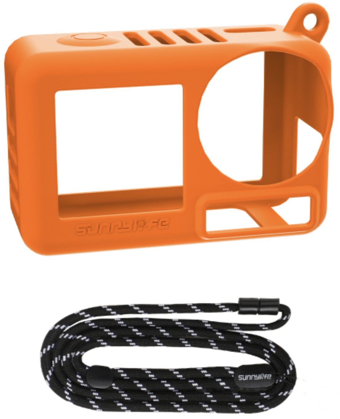 POKROWIEC FUTERAŁ CASE ETUI OSŁONA SILIKONOWA + PASEK SMYCZ DO DJI OSMO ACTION 5 PRO - ORANGE