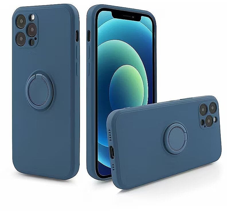 Mocco Pastel Ring Silicone Back Case for Samsung Galaxy S21 FE 5G Blue