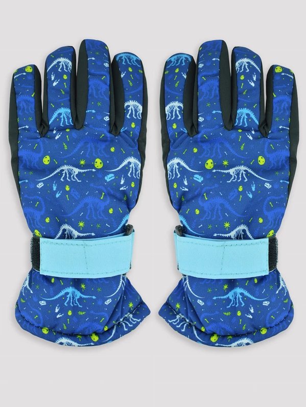 Rękawiczki narciarskie 5P chłopięce dinozaury 12