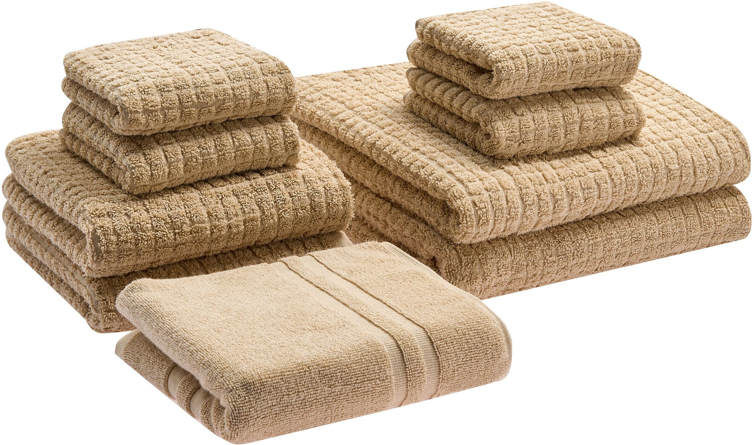 Komplet 9 ręczników ATAI Bawełna Piaskowy