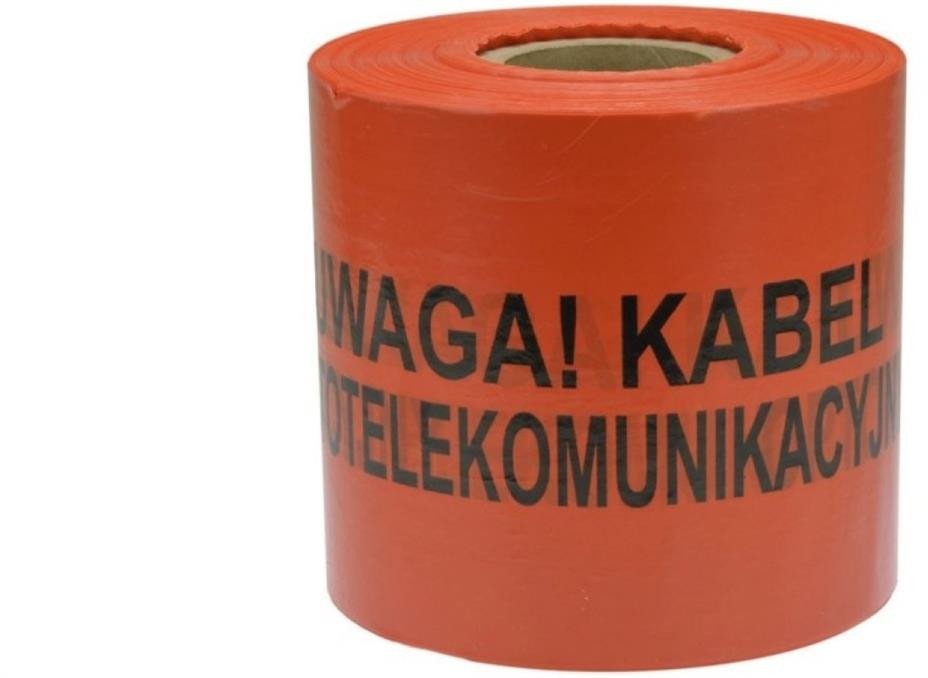 Folia ostrzegawcza POMARAŃCZOWA 10cm x 500m