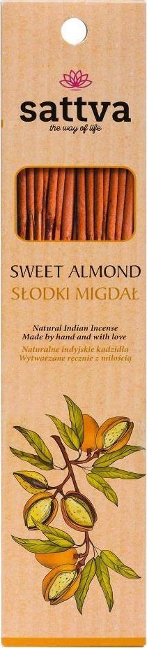 Sattva Natural Indian Incense naturalne indyjskie kadzidełko Słodki Migdał 15szt.