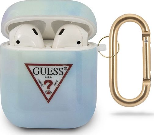 Guess Etui ochronne GUACA2TPUMCGC02 Tie&Dye Collection do AirPods 1/2 niebieskie