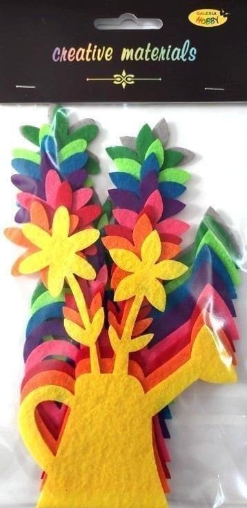 Kwiat w konewce z filcu 9,5x12cm 9szt