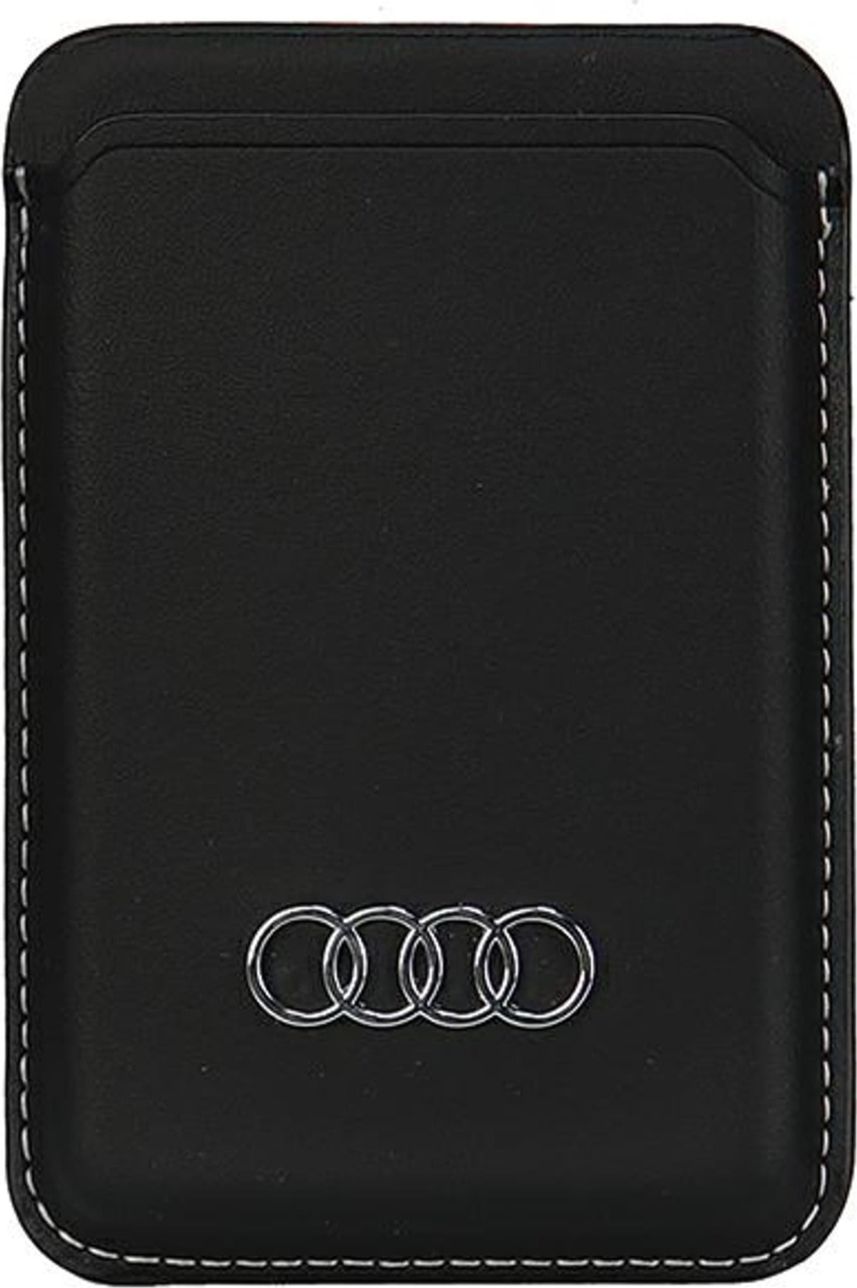 Audi Audi Synthetic Leather Wallet Card Slot czarny/black MagSafe AU-MSCH-Q3/D1-BK