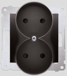 Kontakt-Simon Gniazdo SIMON54 podwójne b/u 16A IP20 z przesłoną antracyt - DG2MZ.01/48