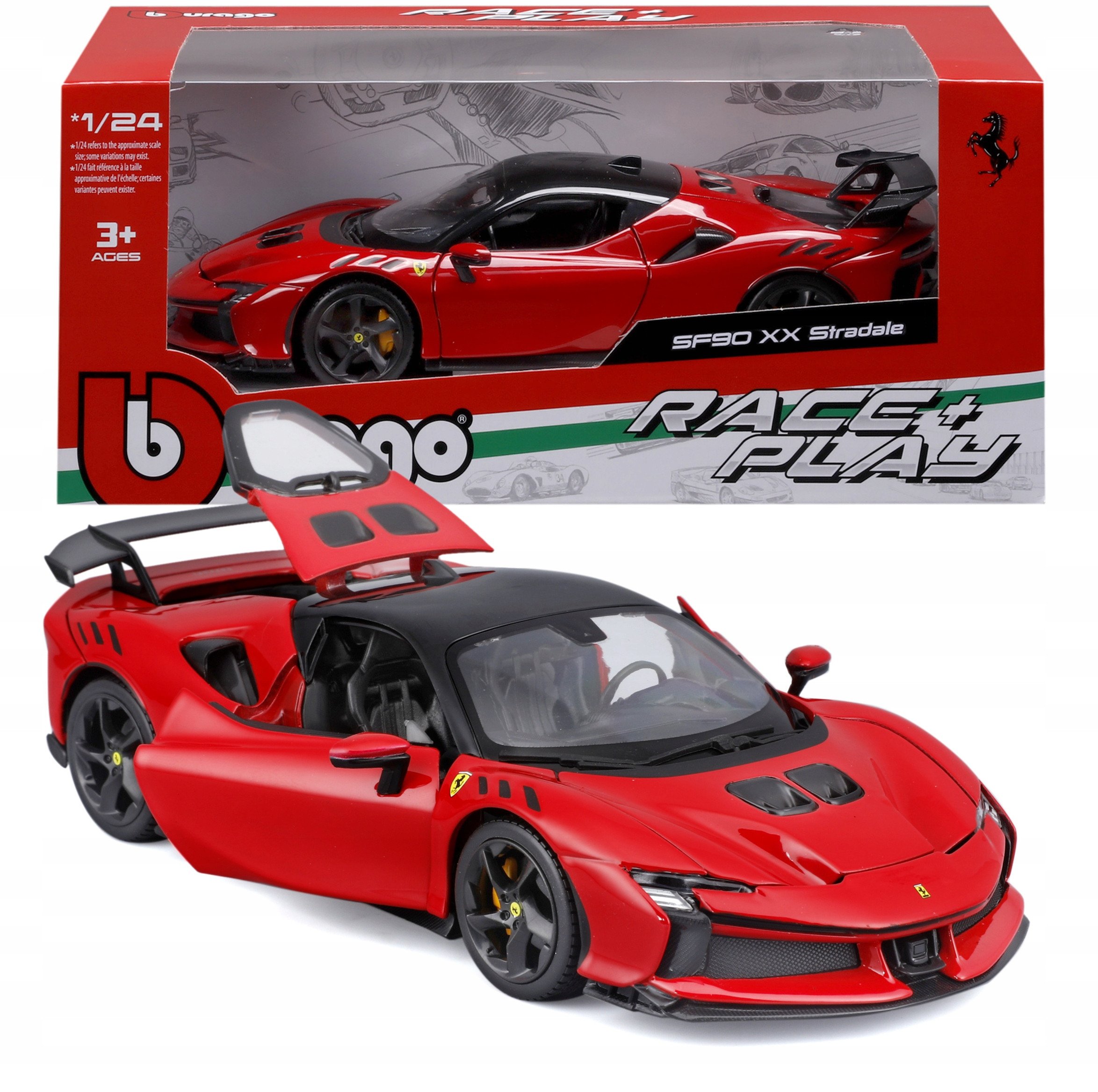 BBU 1:24 Ferrari R_P SF90 Stradale Red 26032RD