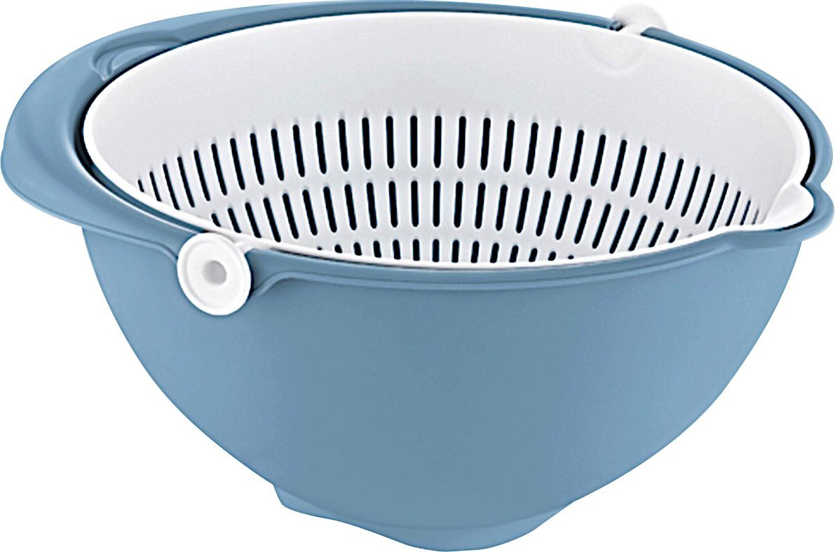 Keeeper KEEEPER - 2w1 - Miska - Cedzak - Stella - niebieska - 25x25x12 cm