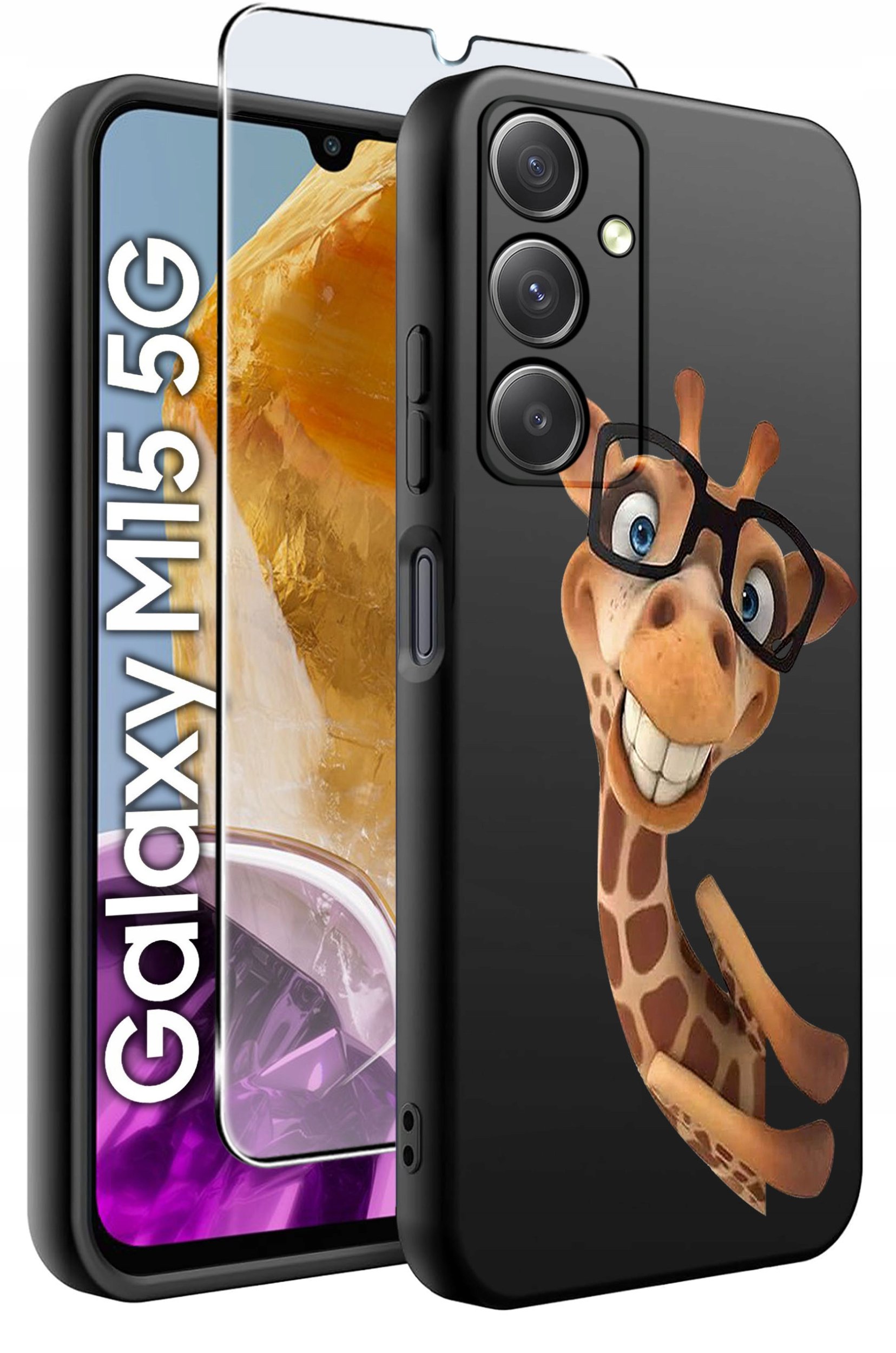 ETUI do Samsung M15 5G WZORY | SILIKONOWE MATT CASE + SZKŁO HARTOWANE 9H