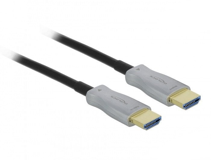 DeLOCK Active Optical Cable HDMI 4K 60 Hz 50 m, 50 m, HDMI Type A (Standard), HDMI Type A (Standard), 18 Gbit/s, Black, Grey