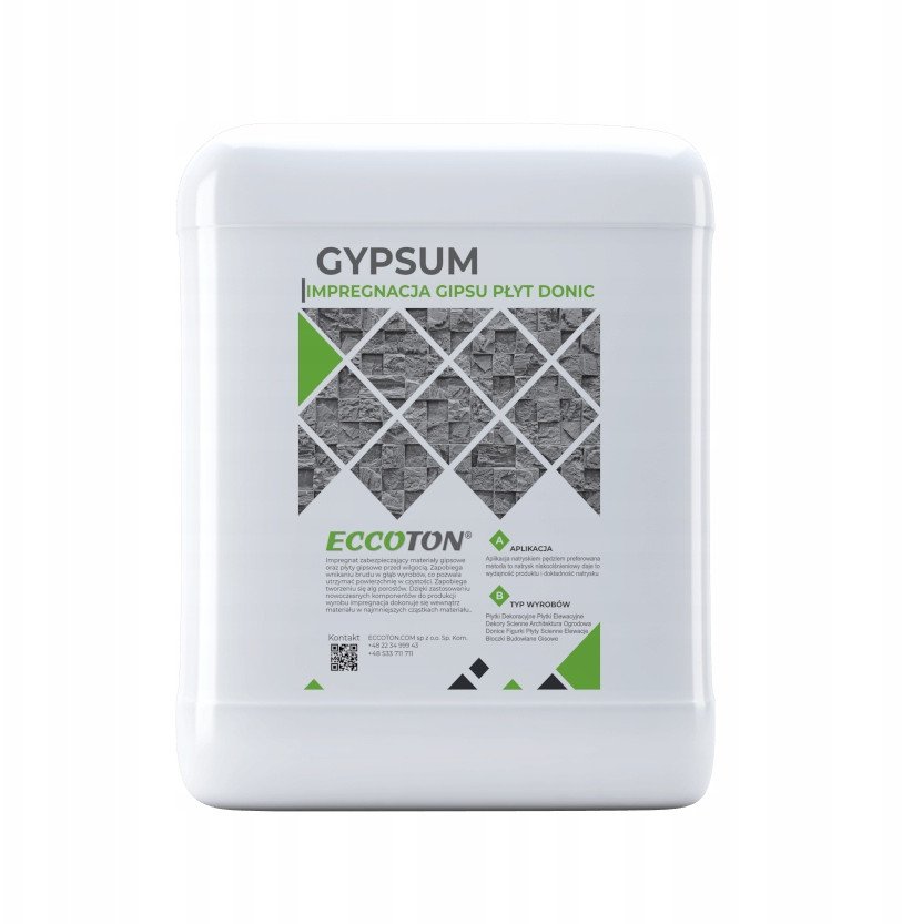 Impregnat do Sztukaterii Gipsowej Płytek Elewacji ECCOTON Gypsum 20L