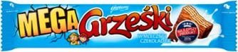 Goplana Grześki Mega W mlecznej czekoladzie Wafel przekładany kremem kakaowym w czekoladzie mlecznej 48 g