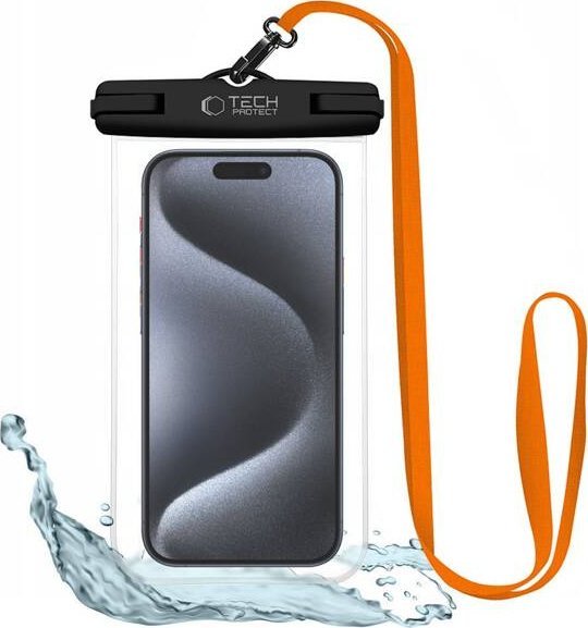 Tech-Protect TECH-PROTECT UWC7 UNIVERSAL WATERPROOF CASE 6.9 INCH BLACK/ORANGE