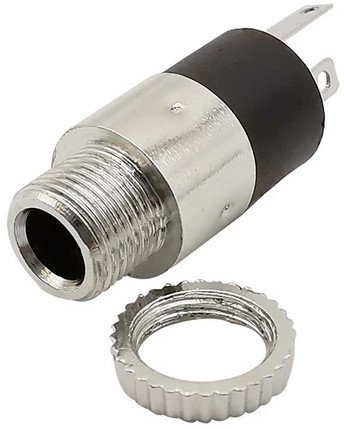 Gniazdo jack słuchawkowe 3.5mm przykręcane srebrne