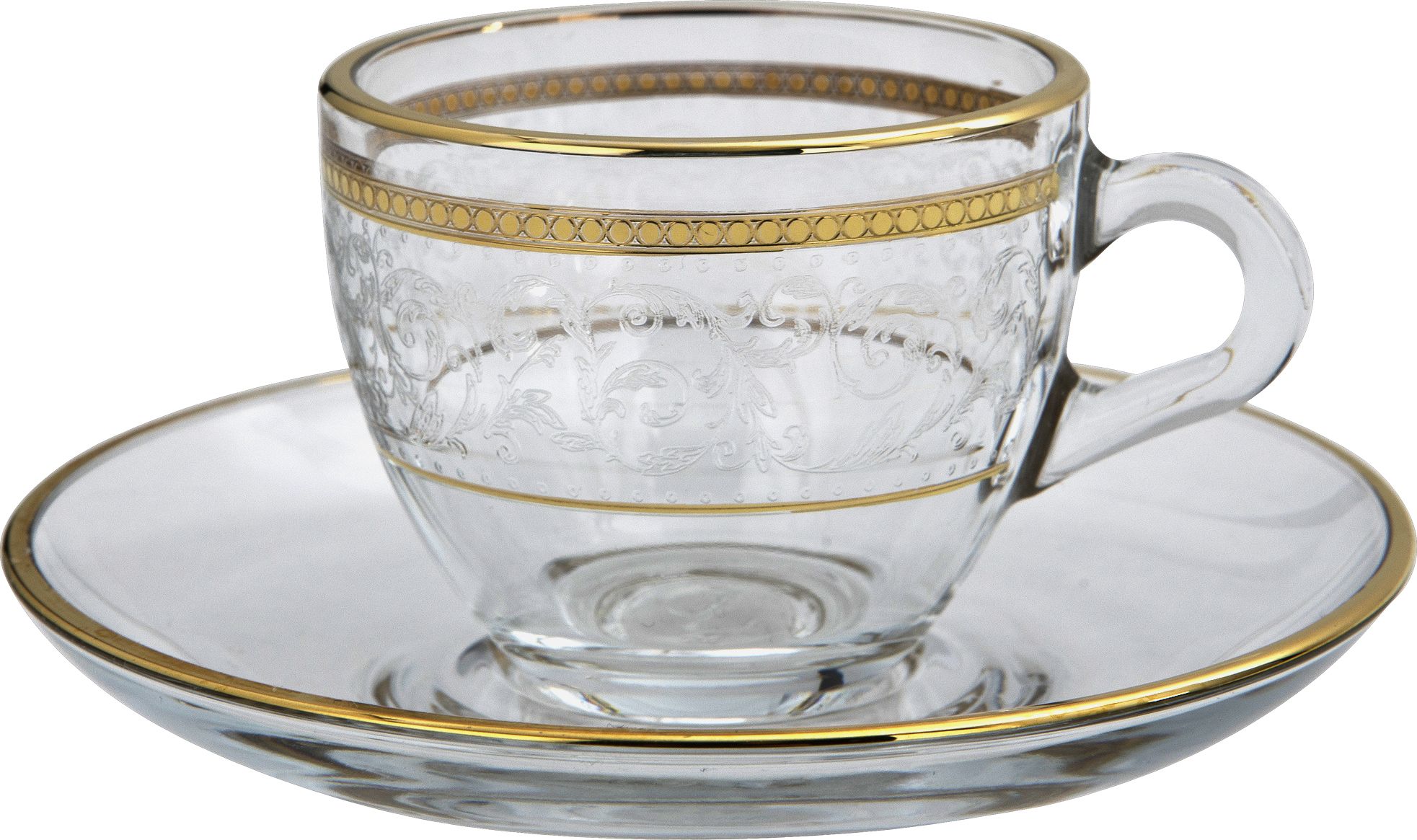 Combi dla Witeks Zestaw 6 filiżanek do espresso 60 ml + spodki Dolce Vita Gold