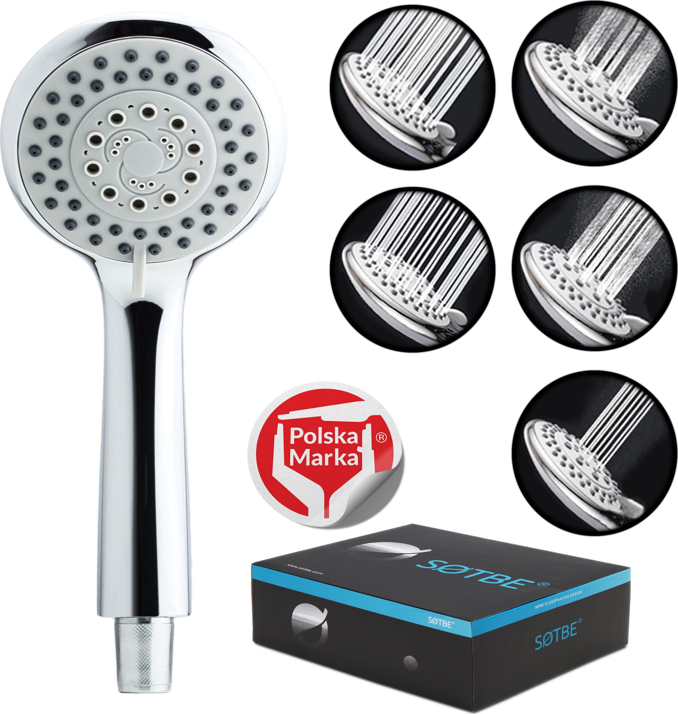 Słuchawka prysznicowa Sotbe SOTBE LARK VENE Słuchawka prysznicowa 5 zakresowa
