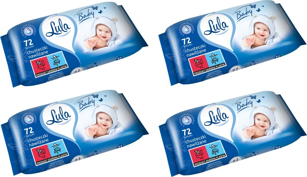 Lula Chusteczki nawilżane z Pantenolem 4x72 szt.