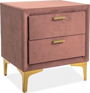 Signal SZAFKA NOCNA MONAKO VELVET KOLOR ANT.RÓŻ/ZŁOTY TAPICERKA BLUVEL 52