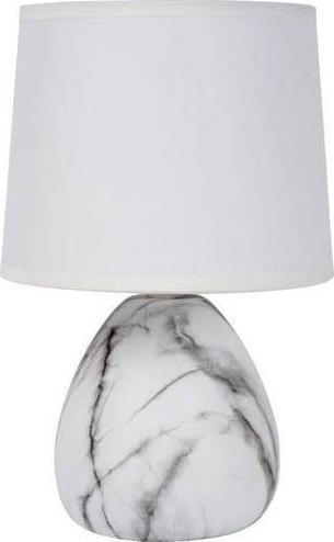 Lampa stołowa Lucide Ceramiczna LAMPA stołowa MARMO 47508/81/31 Lucide abażurowa LAMPKA nocna stojąca biała