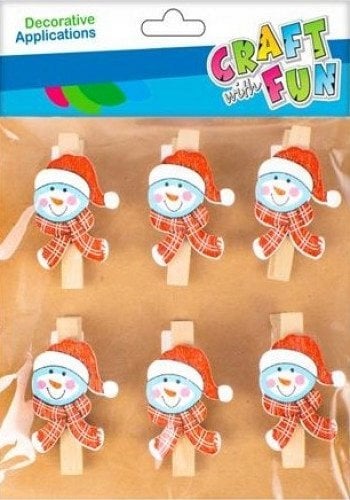 Craft with Fun OZDOBA BN KLAMERKI BALWANKI 6SZT CF PBH 12/144